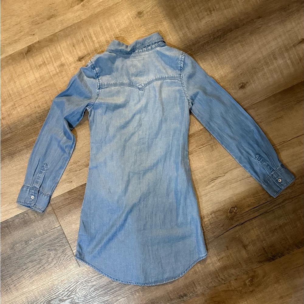 Levi's Girls Long Sleeve Button Up Denim Dress Size Small 🦋🌷 - Picture 10 of 10